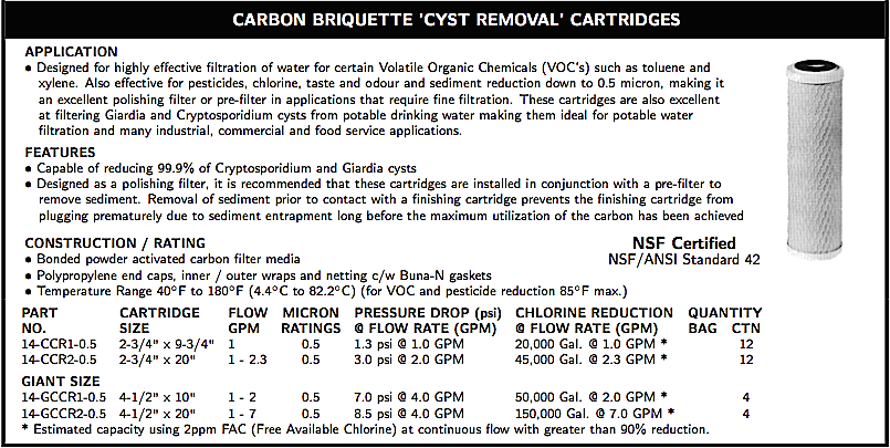 CARBON BRIQUETTE CYST REMOVAL CARTRIDGES   