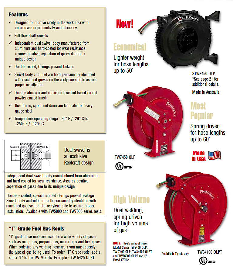 welding cutting hose reels